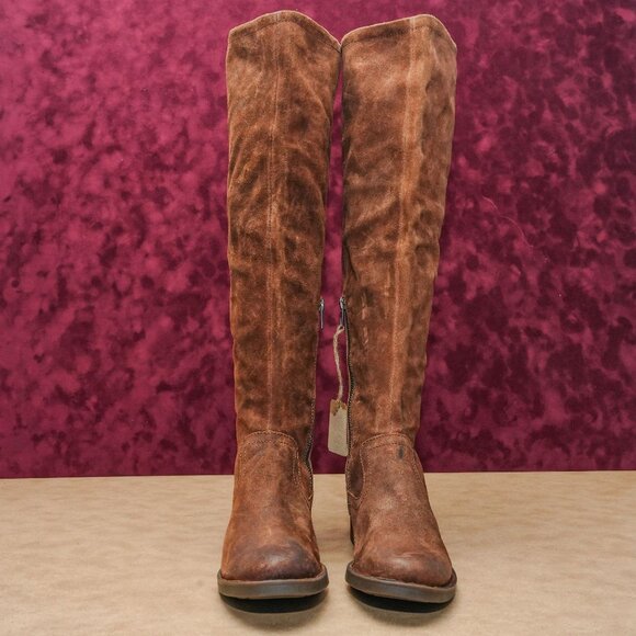 Born Borman Womens Brown Distressed Leather Knee High Boots 7.5M - Picture 3 of 8